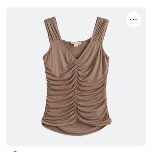Elegant Ruched Tank Top - Tan